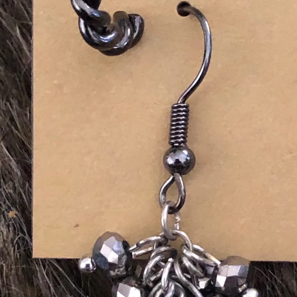 Chrome tone set of 3 pierced earrings